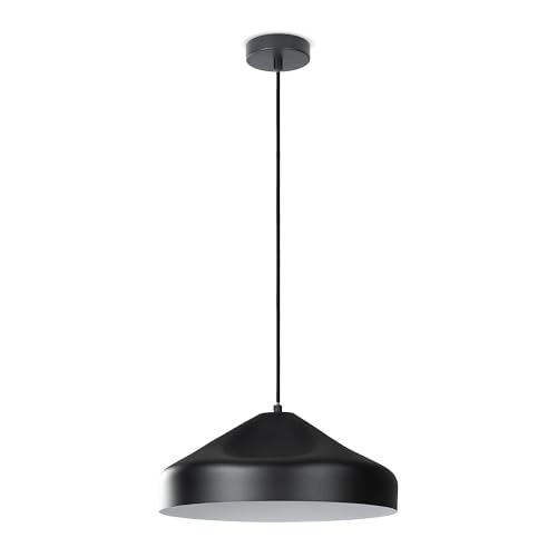 Paco Home Hängelampe Deckenlampe Pendelleuchte Esstisch Lampe Küche Hängeleuchte 1,5m Textilkabel E27 Industriell Retro, Lampenart:Pendelleuchte - Typ 3, Farbe:Schwarz - Weiß von Paco Home