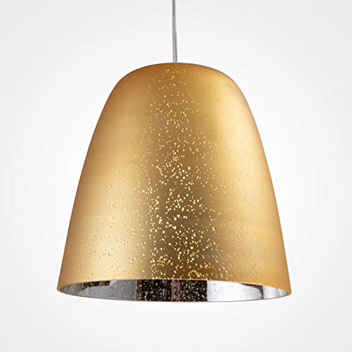 Paco Home Hängeleuchte Esszimmerlampe Esstisch Pendelleuchte Glas Wohnzimmer Schlafzimmer Höhenverstellbar E27 Metall, Leuchtmittel: ohne Leuchtmittel, Farbe: Gold-Chrom von Paco Home