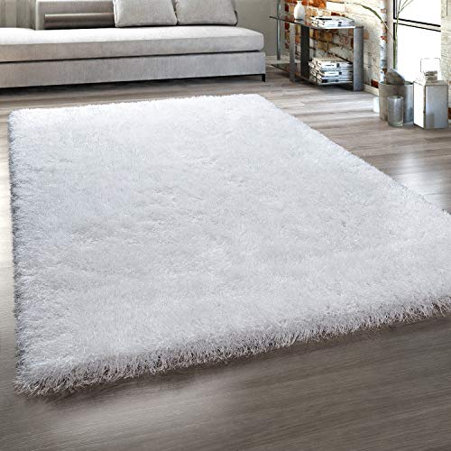 Paco Home Hochflor-Teppich, Shaggy Mit Glanz-Effekt, Einfarbig in versch. Farben u. Größen, Grösse:120x160 cm, Farbe:Weiß Paco Home Hochflor-Teppich, Shaggy Mit Glanz-Effekt, Einfarbig in versch. Farben u. Größen, Grösse:120x160 cm, Farbe:Weiß von Paco Home