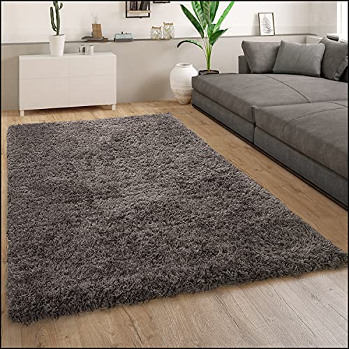 Paco Home Hochflor Teppich Wohnzimmer Flauschig Schlafzimmer Shaggy Modern Weich Einfarbiges Muster, Grösse:80x150 cm, Farbe:Anthrazit Paco Home Hochflor Teppich Wohnzimmer Flauschig Schlafzimmer Shaggy Modern Weich Einfarbiges Muster, Grösse:80x150 cm, Farbe:Anthrazit von Paco Home