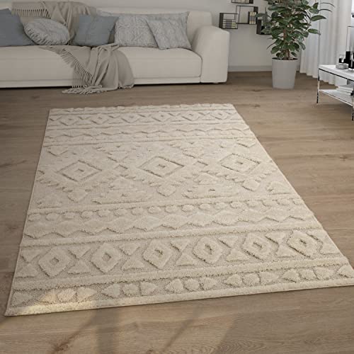 Paco Home Hochflor Teppich Wohnzimmer Shaggy 3D Optik Ethno Boho Vintage Look Weich, Grösse:60x100 cm, Farbe:Creme 6 Paco Home Hochflor Teppich Wohnzimmer Shaggy 3D Optik Ethno Boho Vintage Look Weich, Grösse:60x100 cm, Farbe:Creme 6 von Paco Home