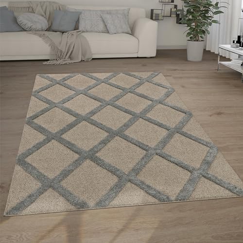 Paco Home Hochflor Teppich Wohnzimmer Shaggy 3D Optik Ethno Boho Vintage Look Weich, Grösse:80x150 cm, Farbe:Grau 2 Paco Home Hochflor Teppich Wohnzimmer Shaggy 3D Optik Ethno Boho Vintage Look Weich, Grösse:80x150 cm, Farbe:Grau 2 von Paco Home