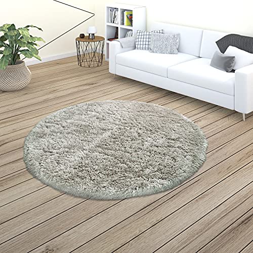 Paco Home Hochflor Teppich Wohnzimmer Shaggy Pastell Einfarbig Weich Flauschig Grau, Grösse:Ø 120 cm Rund Paco Home Hochflor Teppich Wohnzimmer Shaggy Pastell Einfarbig Weich Flauschig Grau, Grösse:Ø 120 cm Rund von Paco Home