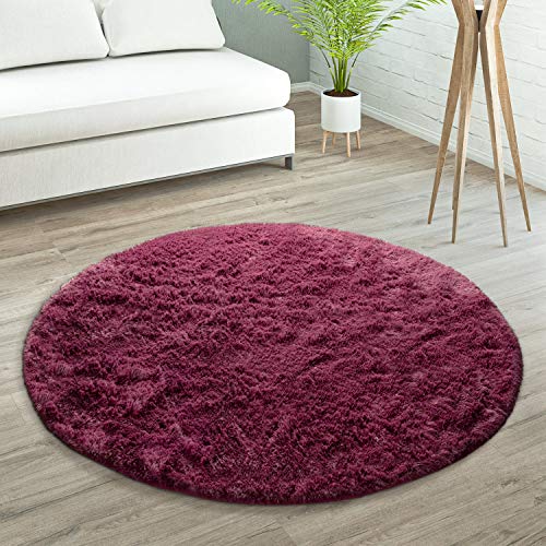 Paco Home Hochflor Teppich Wohnzimmer rutschfest Fellteppich Shaggy Flauschig Weich Modern Kunstfell Fell Imitat Einfarbig, Grösse:80 cm Rund, Farbe:Lila Paco Home Hochflor Teppich Wohnzimmer rutschfest Fellteppich Shaggy Flauschig Weich Modern Kunstfell Fell Imitat Einfarbig, Grösse:80 cm Rund, Farbe:Lila von Paco Home
