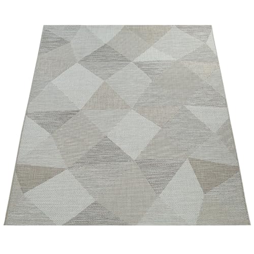 Paco Home In- & Outdoor Flachgewebe Teppich Geometrisch Muster Rauten Muster In Beige, Grösse:160x230 cm von Paco Home