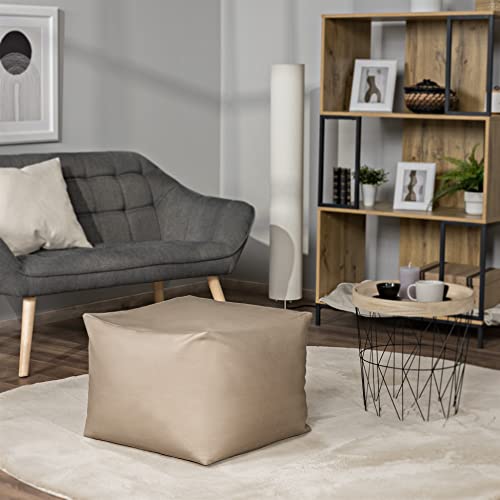 Paco Home Indoor Sitzsack Sessel Wohnzimmer Sitzkissen Hocker Sitzhocker Bodenkissen Fußhocker Pouf Quadratisch Modern Ungefüllt Einfarbig 50x50x40 von Paco Home