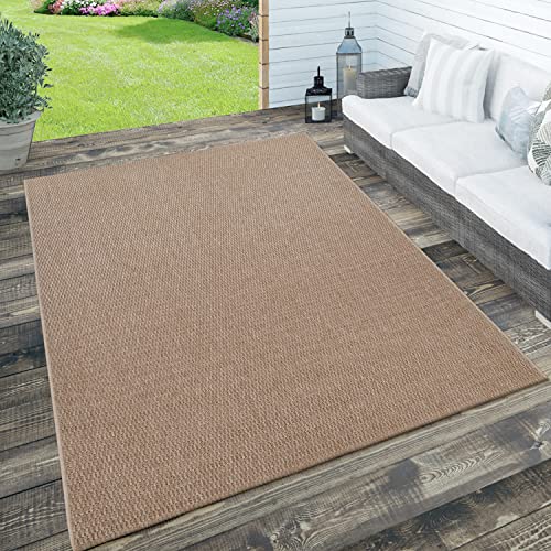 Paco Home In- & Outdoor Teppich, Terrasse u. Balkon, Wetterfest Einfarbig m. Struktur, Grösse:200x290 cm, Farbe:Natur 3 von Paco Home