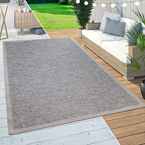 Paco Home In-& Outdoor Teppich Balkon Terrasse Küchenteppich Bordüren Design Modern Beige, Grösse:200x280 cm von Paco Home