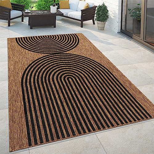 Paco Home Outdoor Teppich Flachgewebe mit Palmen- & Boho-Muster in Sisaloptik Modern langlebig, robust & wetterfest Ideal für Terrasse, Garten & Balkon, Grösse:240x340 cm, Farbe:Natur 4 von Paco Home