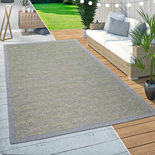 Paco Home In-& Outdoor Teppich Balkon Terrasse Küchenteppich Modernes Bordüren Design Grün, Grösse:80x150 cm von Paco Home