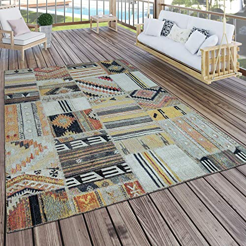 Paco Home In- & Outdoor Teppich Modern Ethno Muster Terrassen Teppich Bunt, Grösse:60x100 cm von Paco Home