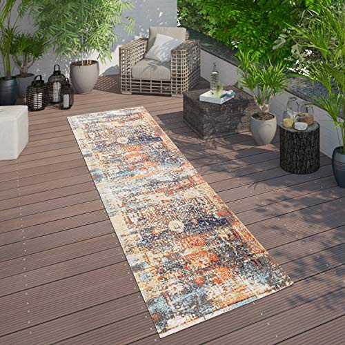 Paco Home In- & Outdoor Teppich Modern Nomaden Design Terrassen Teppich Bunt, Grösse:60x100 cm von Paco Home