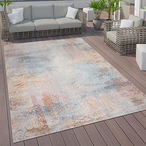 Paco Home In- & Outdoor Teppich Terrasse Küchenteppich Vintage Pastell Abstrakte Muster, Grösse:120x170 cm, Farbe:Bunt 2 von Paco Home