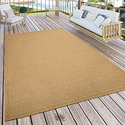 Paco Home In- & Outdoor Teppich wetterfest für Garten, Terrasse & Balkon flachgewebt in Moderner Sisaloptik einfarbig pflegeleicht & UV-beständig Gelb, Grösse:120x160 cm Paco Home In- & Outdoor Teppich wetterfest für Garten, Terrasse & Balkon flachgewebt in Moderner Sisaloptik einfarbig pflegeleicht & UV-beständig Gelb, Grösse:120x160 cm von Paco Home