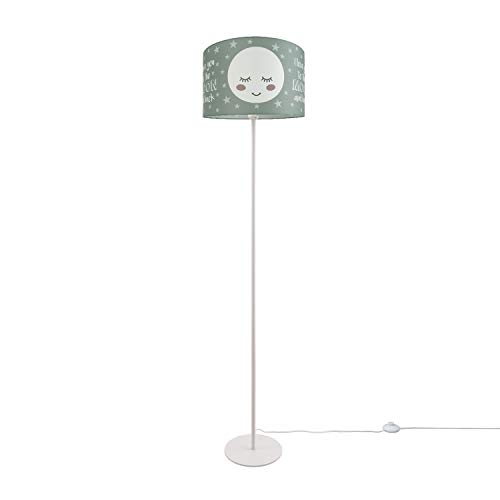 Paco Home Stehlampe Kinder Mädchen Junge Leselampe Kinderzimmer Lampe Stehend Stehleuchte Lampenschirm Stoff Rund E27 Mond Stern Babyzimmer von Paco Home