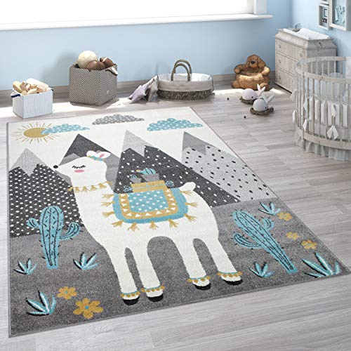 Paco Home Kinderteppich, Teppich Kinderzimmer Lama Berge Kinder-Motiv, Grau Türkis Gelb, Grösse:120x160 cm Paco Home Kinderteppich, Teppich Kinderzimmer Lama Berge Kinder-Motiv, Grau Türkis Gelb, Grösse:120x160 cm von Paco Home