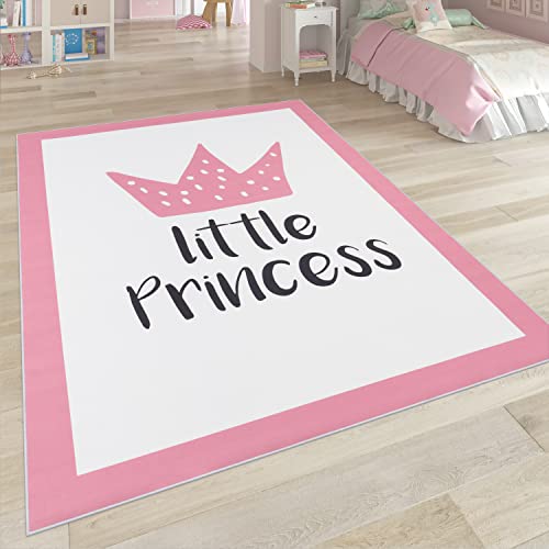 Paco Home Kinderteppich, Kinderzimmer Teppich m. Stern, Mond u. Karo Motiven, Grösse:140x200 cm, Farbe:Pink 9 von Paco Home