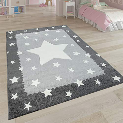 Paco Home Kinderteppich Grau Weiß Kinderzimmer 3-D Bordüre Sternen Design Weich Robust, Grösse:80x150 cm Paco Home Kinderteppich Grau Weiß Kinderzimmer 3-D Bordüre Sternen Design Weich Robust, Grösse:80x150 cm von Paco Home