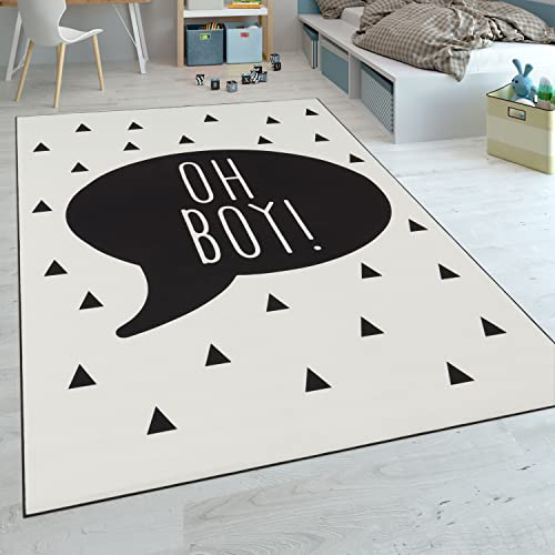 Paco Home Kinderteppich Kinderzimmer Jungen Babyteppich Spruch Trend Schwarz Weiß, Grösse:180x280 cm Paco Home Kinderteppich Kinderzimmer Jungen Babyteppich Spruch Trend Schwarz Weiß, Grösse:180x280 cm von Paco Home
