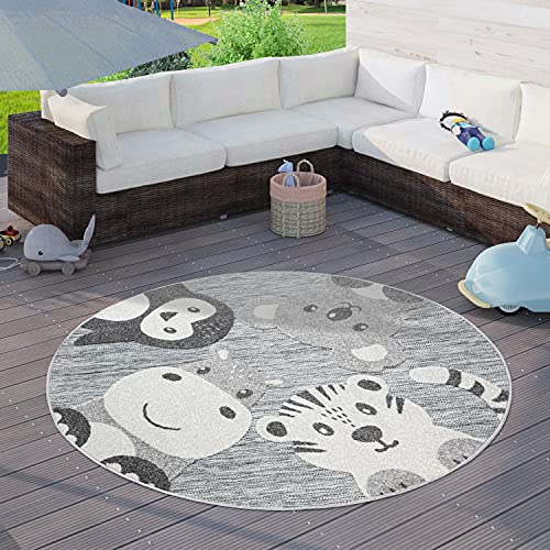 Paco Home Kinderteppich Kinderzimmer Outdoor Teppich Rund Spielteppich Modern 3D Effekt, Grösse:Ø 200 cm Rund, Farbe:Grau 3 Paco Home Kinderteppich Kinderzimmer Outdoor Teppich Rund Spielteppich Modern 3D Effekt, Grösse:Ø 200 cm Rund, Farbe:Grau 3 von Paco Home
