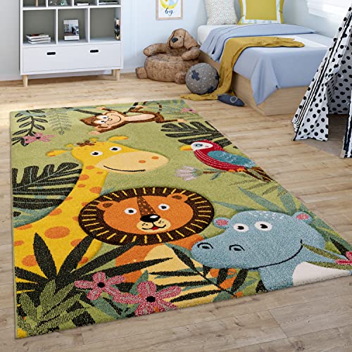 Paco Home Kinderteppich Teppich Kinderzimmer Junge Mädchen Modern Tier Motiv Dschungel Grün Grau Braun, Grösse:200x290 cm von Paco Home