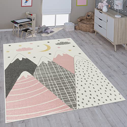 Paco Home Kinderteppich Teppich Kinderzimmer Mädchen Jungs Verschiedene Motive Und Größen, Grösse:133 cm Quadrat, Farbe:Pink von Paco Home