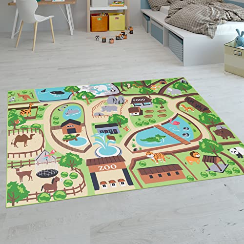 Paco Home Kinderteppich Teppich Kinderzimmer Spielteppich Junge Mädchen Modern rutschfest, Grösse:140x200 cm, Farbe:Beige von Paco Home