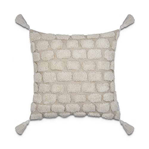 Paco Home Kissen Bezug Kissenbezüge Mit Quastenfransen Boho Kissenbezug Kissenhülle Boho Sofa Couchkissen Zierkissen, Farbe:Braun 2, Sets:Single von Paco Home