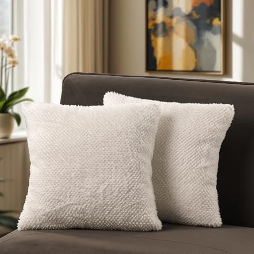 Paco Home Kissenbezug 2er Set Deko Wohnzimmer Sofakissen Bezug Couchkissen Kissenhülle Dekokissen Boho Weich Waschbar, Farbe:Creme, Sets:2pcs-Set von Paco Home