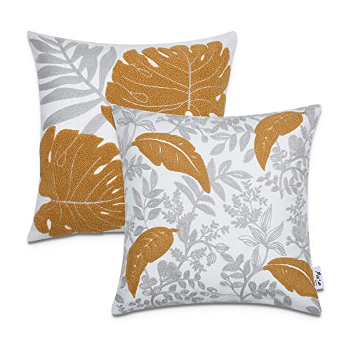 Paco Home Kissenbezug Deko Kissenhülle Bezug Kissenbezüge Zierkissen 2er Set Sofa Zierkissen Wohnzimmer Blätter Skandi, Farbe:Gelb, Sets:2pcs-Set Paco Home Kissenbezug Deko Kissenhülle Bezug Kissenbezüge Zierkissen 2er Set Sofa Zierkissen Wohnzimmer Blätter Skandi, Farbe:Gelb, Sets:2pcs-Set von Paco Home