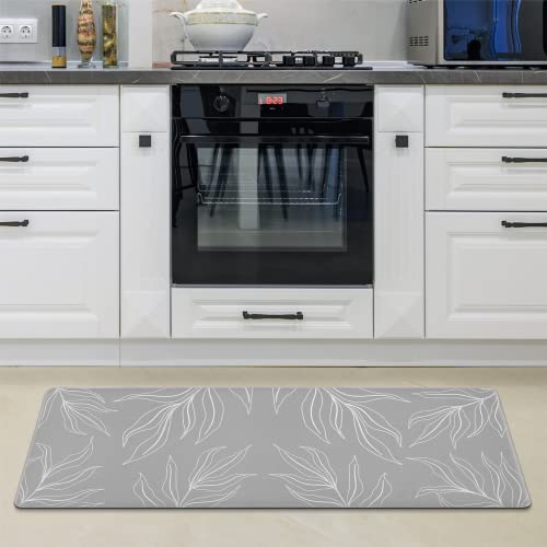 Paco Home Küchenteppich Küchenmatte Küchenläufer PVC rutschfest Teppich Läufer Für Küche Fußmatte Verschiedene Muster, Farbe:Grau 1, Größe:45x120 cm von Paco Home
