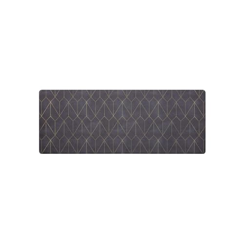 Paco Home Küchenteppich Küchenmatte Küchenläufer PVC rutschfest Teppich Läufer Für Küche Fußmatte Verschiedene Muster, Farbe:Schwarz 2, Größe:45x120 cm von Paco Home