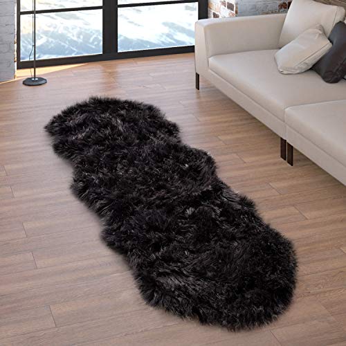 Paco Home Kunstfell Fellteppich Imitat Sitzkissen Herzform Rund Verschiedene Formen Schwarz, Grösse:55x160 cm Fell-Form von Paco Home