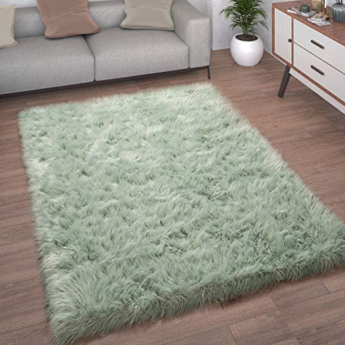 Paco Home Kunstfell Fellteppich Imitat Teppich Hochflor Sitzkissen Herzform Rund Fell Form, Grösse:60x100 cm, Farbe:Mint-Grün Paco Home Kunstfell Fellteppich Imitat Teppich Hochflor Sitzkissen Herzform Rund Fell Form, Grösse:60x100 cm, Farbe:Mint-Grün von Paco Home