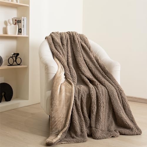 Paco Home Kuscheldecke Flauschig Decke Sofa Sherpa Sofaüberwurf Couchdecke Wohndecke Wohnzimmerdecke Wendbar Skandi, Farbe:Braun 1, Größe:150x200cm von Paco Home