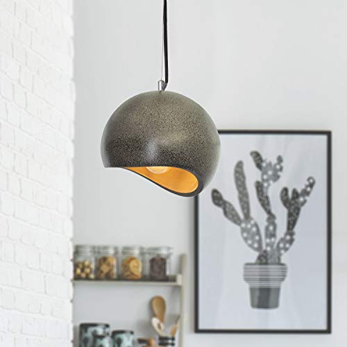 Paco Home Pendelleuchte, E27, Lampe Für Wohnzimmer Esszimmer Küche, Höhenverstellbar, Farbe: Beton-Sandstein-Schwarz, Leuchtmittel: ohne Leuchtmittel von Paco Home