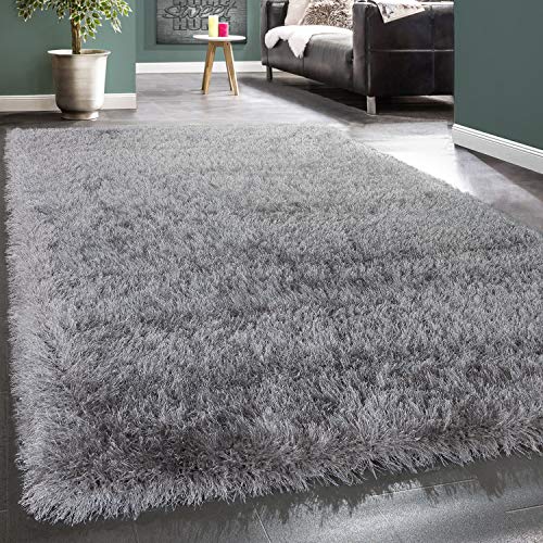 Paco Home Hochflor Teppich Wohnzimmer Schlafzimmer Shaggy Einfarbig Flauschig Modern, Grösse:160x230 cm von Paco Home