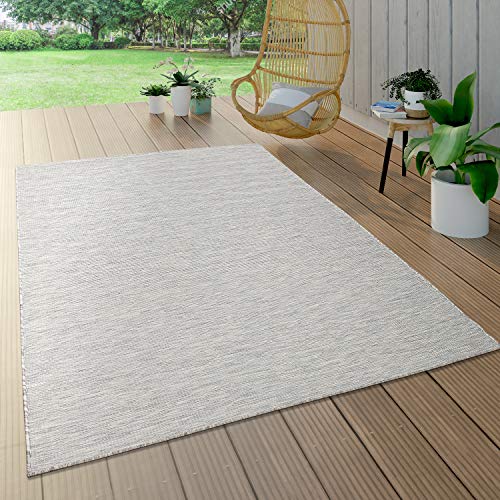 Paco Home Outdoor Teppich Balkon Terrasse Pastellfarben Flachgewebe Gartenteppich Modern, Grösse:120x160 cm, Farbe:Taupe von Paco Home