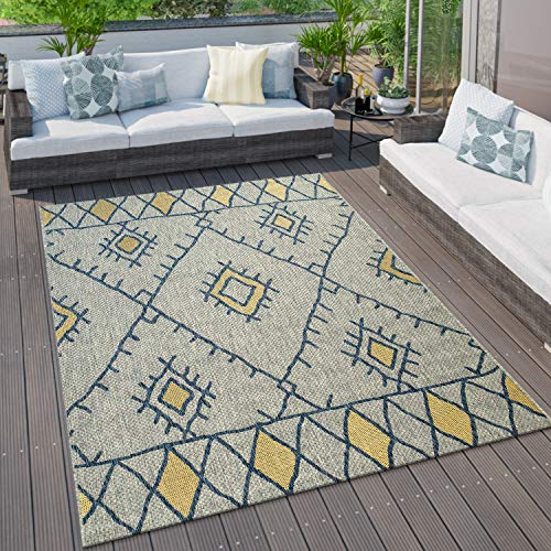 Paco Home Outdoor Teppich Küchenteppich Balkon Terrasse Verschiedene Muster Farben Größen, Grösse:80x150 cm, Farbe:Gelb Paco Home Outdoor Teppich Küchenteppich Balkon Terrasse Verschiedene Muster Farben Größen, Grösse:80x150 cm, Farbe:Gelb von Paco Home