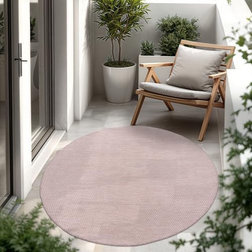 Paco Home Outdoor Teppich Flachgewebe Sisaloptik Modern Einfarbig meliert wetterfest & pflegeleicht Küchenteppich Ideal für Terrasse Balkon Garten, Grösse:160 cm Rund, Farbe:Pink Paco Home Outdoor Teppich Flachgewebe Sisaloptik Modern Einfarbig meliert wetterfest & pflegeleicht Küchenteppich Ideal für Terrasse Balkon Garten, Grösse:160 cm Rund, Farbe:Pink von Paco Home