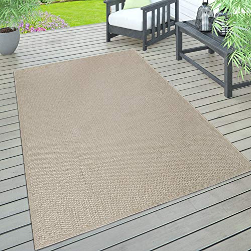 Paco Home In- & Outdoor Teppich wetterfest für Garten, Terrasse & Balkon flachgewebt in Moderner Sisaloptik einfarbig pflegeleicht & UV-beständig, Grösse:160x220 cm, Farbe:Beige Paco Home In- & Outdoor Teppich wetterfest für Garten, Terrasse & Balkon flachgewebt in Moderner Sisaloptik einfarbig pflegeleicht & UV-beständig, Grösse:160x220 cm, Farbe:Beige von Paco Home