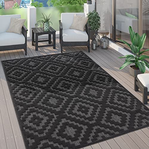 Paco Home Outdoor Teppich wetterfest & langlebig Moderne Boho-Designs mit 3D-Effekt Skandi-Look UV-beständig & robust für Balkon, Garten, Wohnzimmer & Küche, Grösse:240x340 cm, Farbe:Anthrazit 2 Paco Home Outdoor Teppich wetterfest & langlebig Moderne Boho-Designs mit 3D-Effekt Skandi-Look UV-beständig & robust für Balkon, Garten, Wohnzimmer & Küche, Grösse:240x340 cm, Farbe:Anthrazit 2 von Paco Home