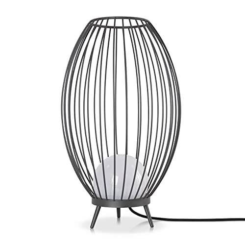 Paco Home Outdoorleuchte Stehleuchte Tischleuchte Außen Terrasse Garten IP 54 Spritzwassergeschützt Kabel 3m, Lampenart: Stehleuchte LED, Farbe: Anthrazit (milchig) von Paco Home