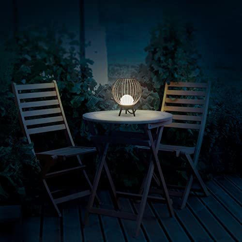 Paco Home Outdoorleuchte Stehleuchte Tischleuchte Außen Terrasse Garten IP 54 Spritzwassergeschützt Kabel 3m, Lampenart: Tischleuchte LED, Farbe: Anthrazit (milchig) von Paco Home