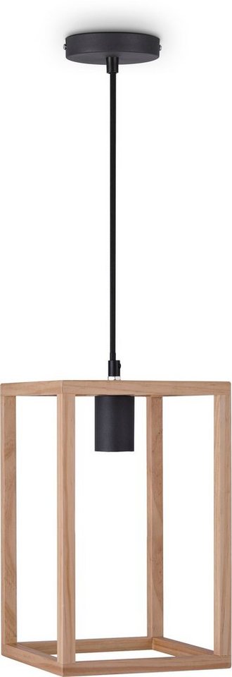 Paco Home Pendelleuchte BJÖRN, ohne Leuchtmittel, LED Pendellampe Wohnzimmer Esszimmer Modern Holz Einflammig E27 von Paco Home