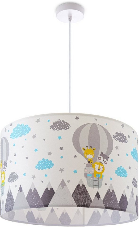 Paco Home Pendelleuchte Cosmo 343, ohne Leuchtmittel, Lampe Kinderzimmer Deckenlampe Heißluftballon Wolken Tiere Zoo E27 Paco Home Pendelleuchte Cosmo 343, ohne Leuchtmittel, Lampe Kinderzimmer Deckenlampe Heißluftballon Wolken Tiere Zoo E27 von Paco Home