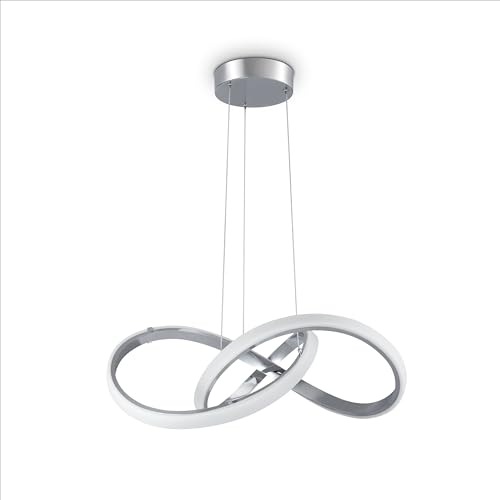 Paco Home Pendelleuchte Esstisch Lampe Deko Wohnzimmer LED Hängelampe Schlafzimmer Pendellampe Esszimmer Modern Stylisch, Lampenart:Typ 5, Farbe:Chrome - Weiß von Paco Home