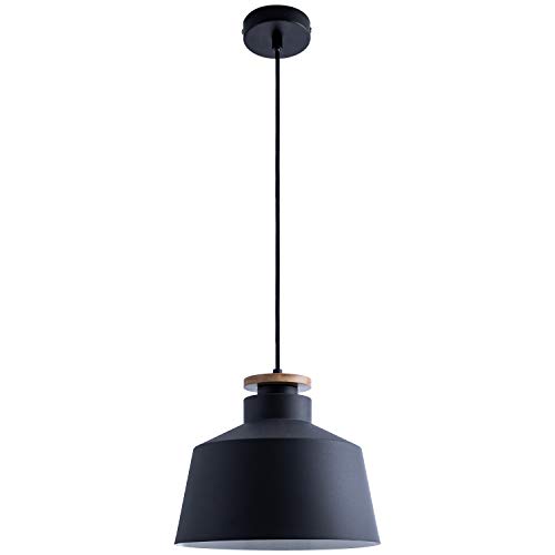 Paco Home Pendelleuchte Hängelampe Esszimmer Küchenlampe Esstischlampe Skandinavisch 1,5m Textilkabel E27 Wohnzimmer, Farbe: Schwarz-Holz, Lampentyp: Design U Paco Home Pendelleuchte Hängelampe Esszimmer Küchenlampe Esstischlampe Skandinavisch 1,5m Textilkabel E27 Wohnzimmer, Farbe: Schwarz-Holz, Lampentyp: Design U von Paco Home