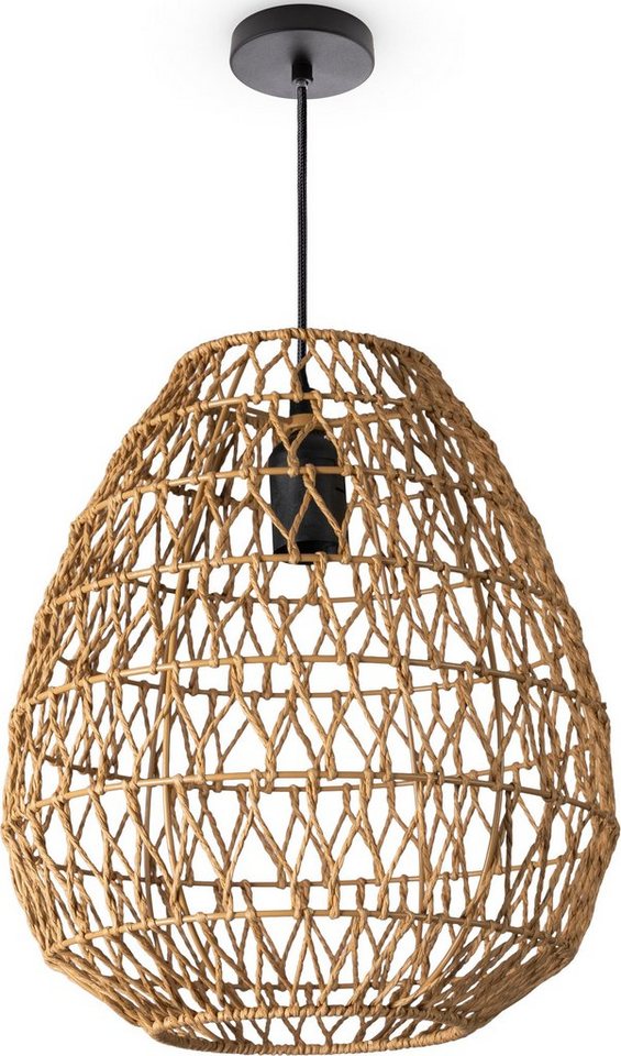 Paco Home Pendelleuchte KAGEEG, ohne Leuchtmittel, Korb Hängeleuchte Rattan Optik Boho Esszimmerlampe E27 Skandi von Paco Home