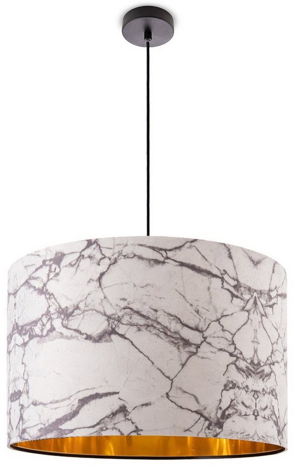 Paco Home Pendelleuchte Kraft 525, ohne Leuchtmittel, Deckenlampe Wohnzimmer Hängelampe Esszimmer Marmor Weiß E27 von Paco Home